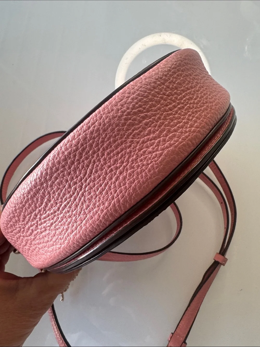 Coach Ellen Pink Pebbled Leather Saddle Crossbody with Butterfly Charm